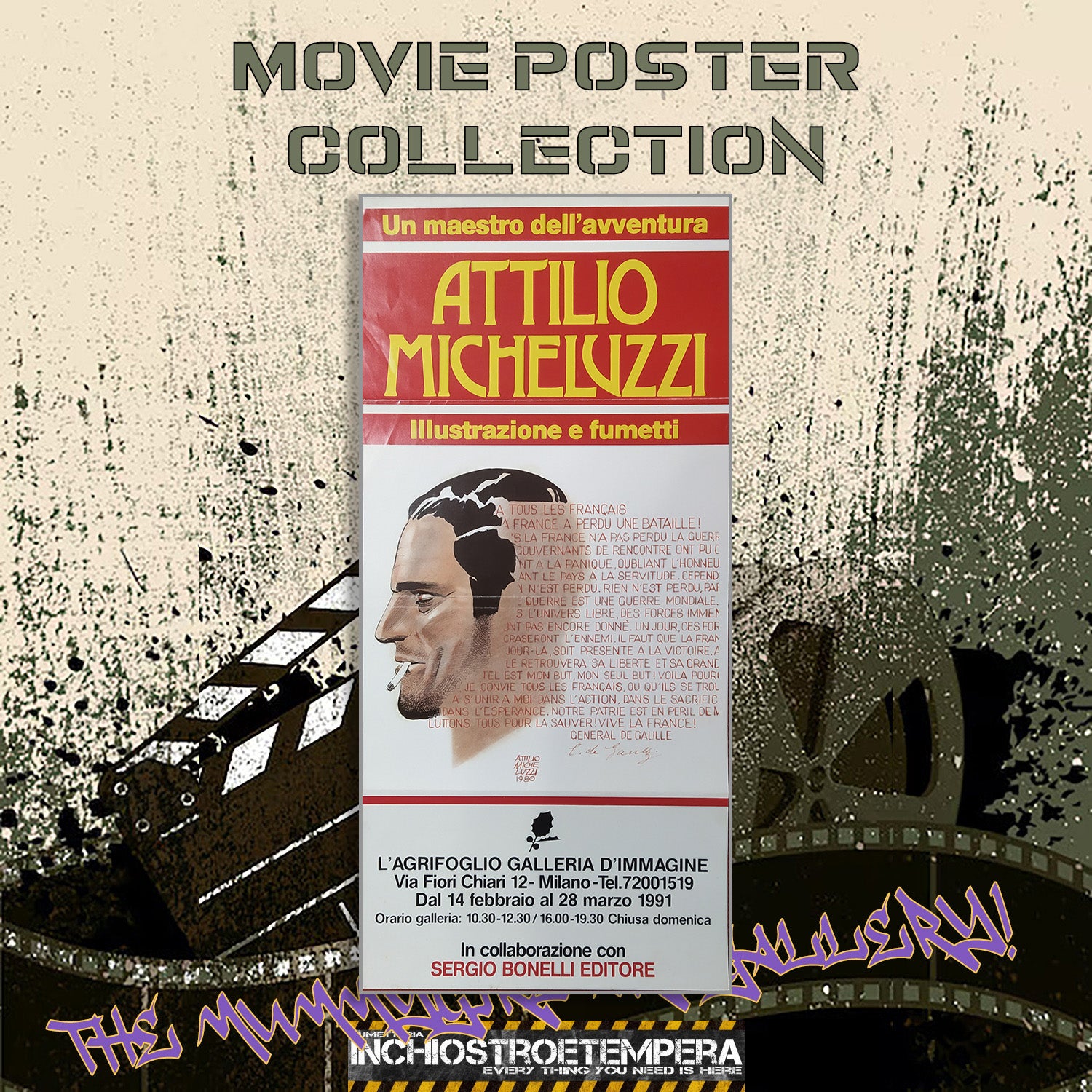Attilio Micheluzzi  | Locandina Originale Mostra "L'Agrifoglio" 1991