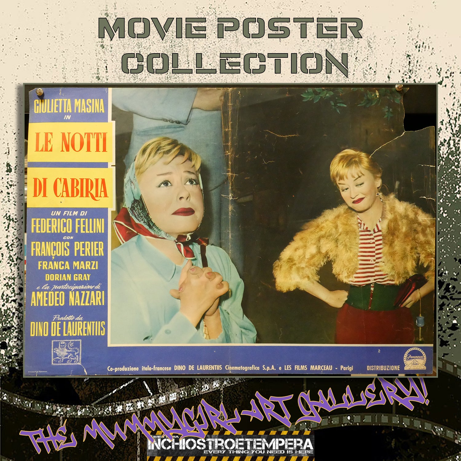 Federico Fellini: Le notti di Cabiria | Fotobusta Cinema Originale (Set di 2)