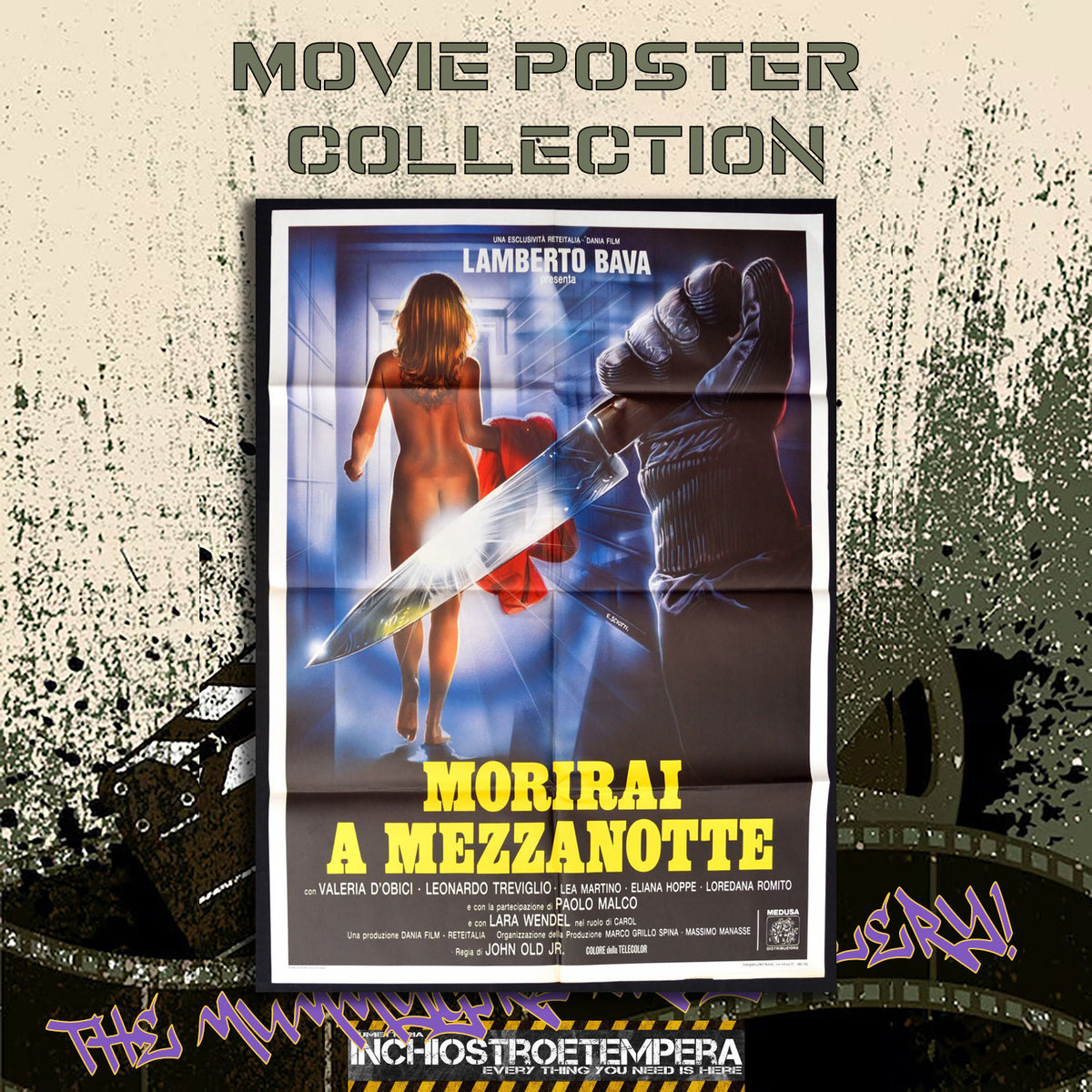 Lamberto Bava: Morirai a mezzanotte | Manifesto 2 Fogli Originale