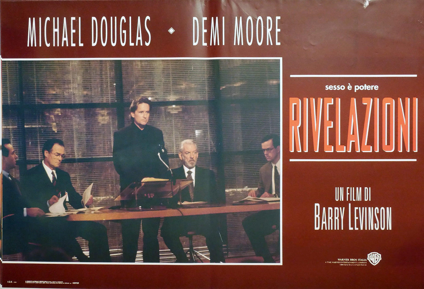 Demi Moore, Michael Douglas: Rivelazioni | Fotobusta Originale (set di 6)