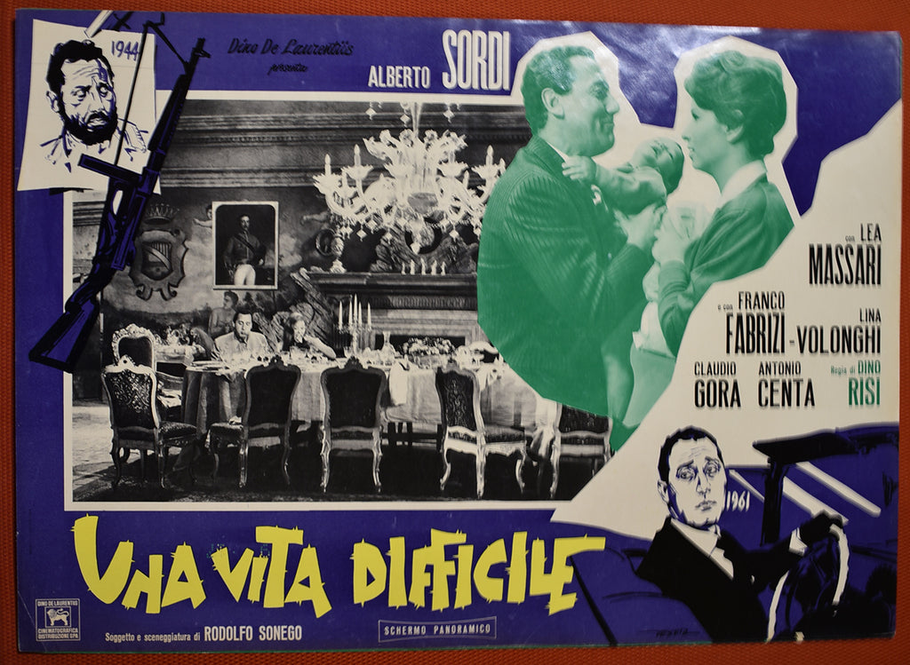 Alberto Sordi, Lea Massari: Una vita difficile | Fotobusta Originale (set di 6)