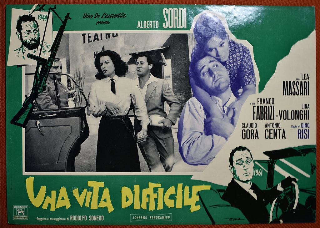 Alberto Sordi, Lea Massari: Una vita difficile | Fotobusta Originale (set di 6)