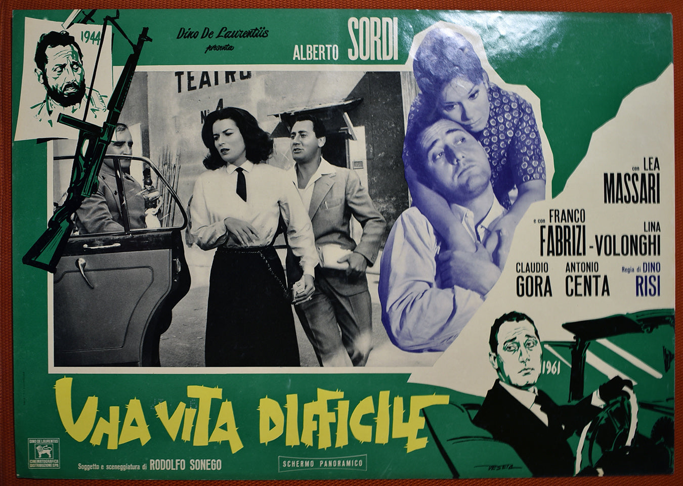 Alberto Sordi, Lea Massari: Una vita difficile | Fotobusta Originale (set di 6)