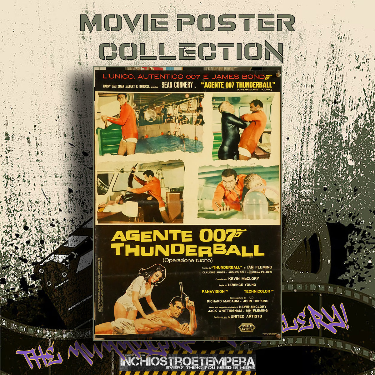 Agente 007 - Thunderball (Operazione tuono) | Fotobusta Cinema Originale (Set di 6)
