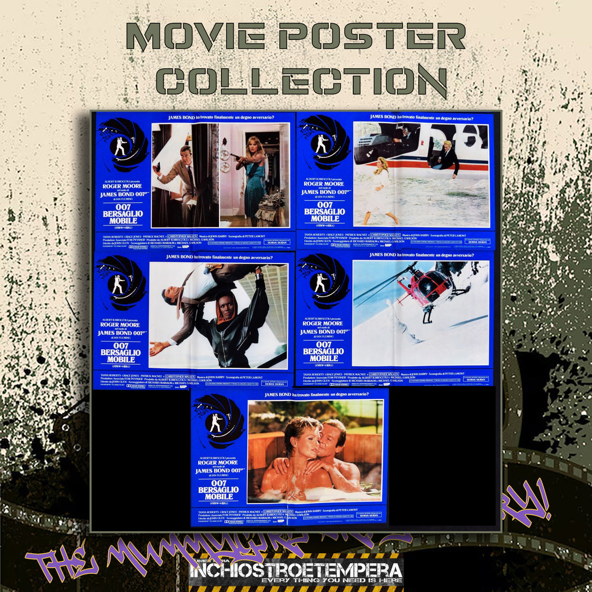 Roger Moore: Agente 007 - Bersaglio mobile | Fotobusta Cinema Originale (Set di 5)