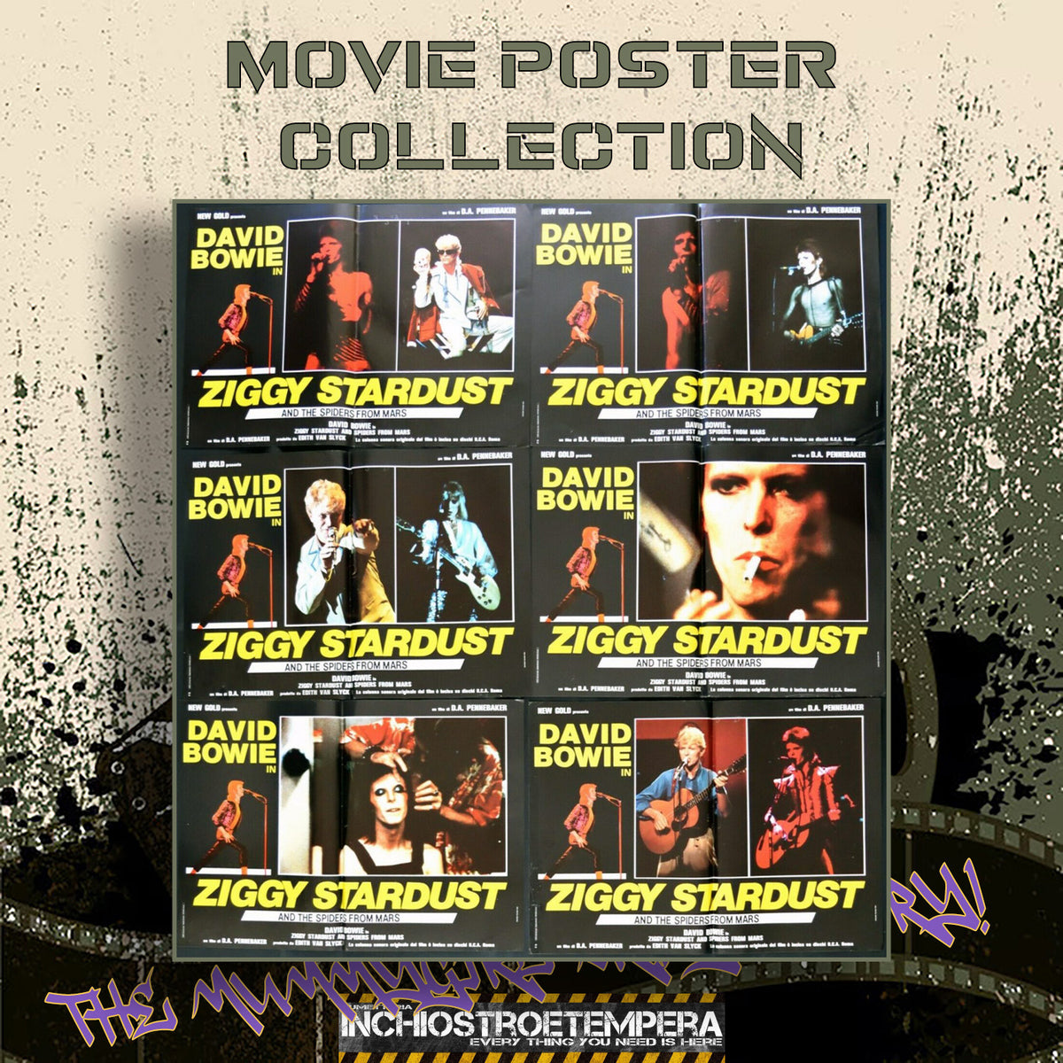 David Bowie: Ziggy Stardust | Fotobusta Cinema Originale (Set di 6)