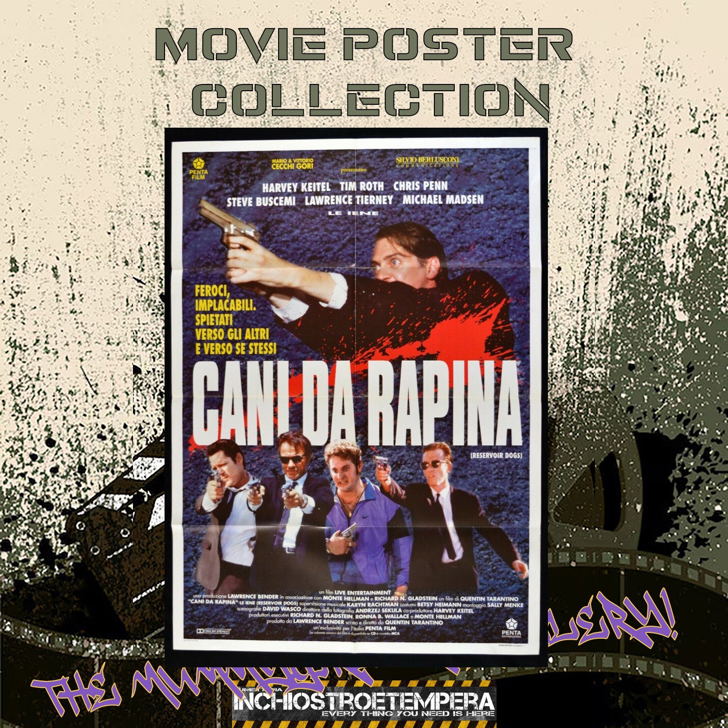 Quentin Tarantino: Le iene (Cani da rapina) | Manifesto 2 Fogli Originale