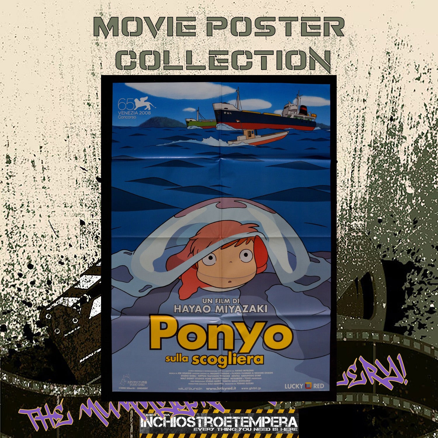 Ponyo sulla scogliera | Manifesto 2 Fogli Originale